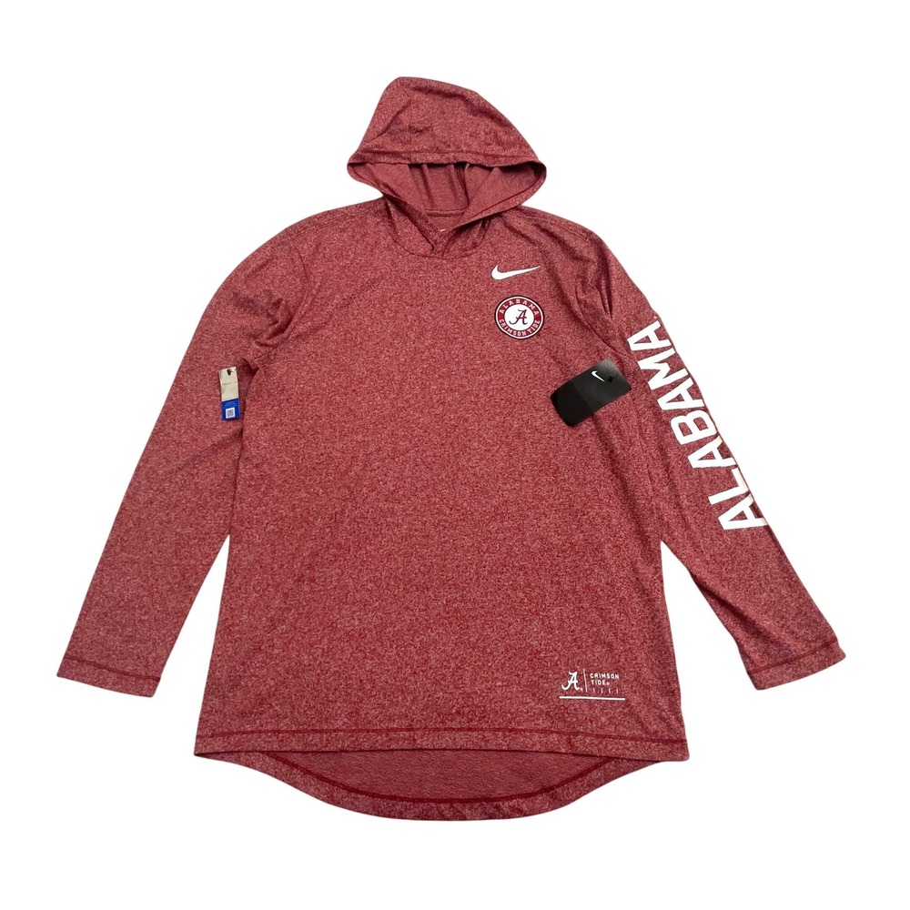 NEW Nike Alabama Crimson Tide The Nike Tee Hoodie Medium Heather Red Lightweight